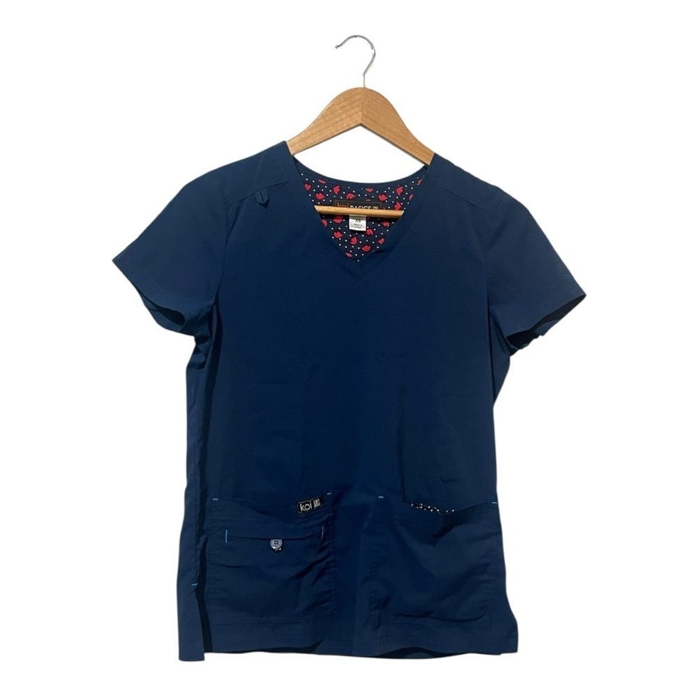 Koi Basics Scrub Top Navy Blue Size XS Style 373 Short Sleeves